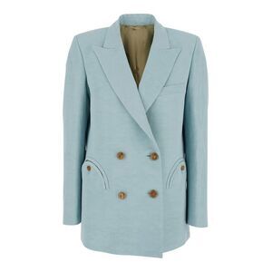 Blaze Milano Women Light Blue Jacket With Peak Lapels In Silk Blend Woman